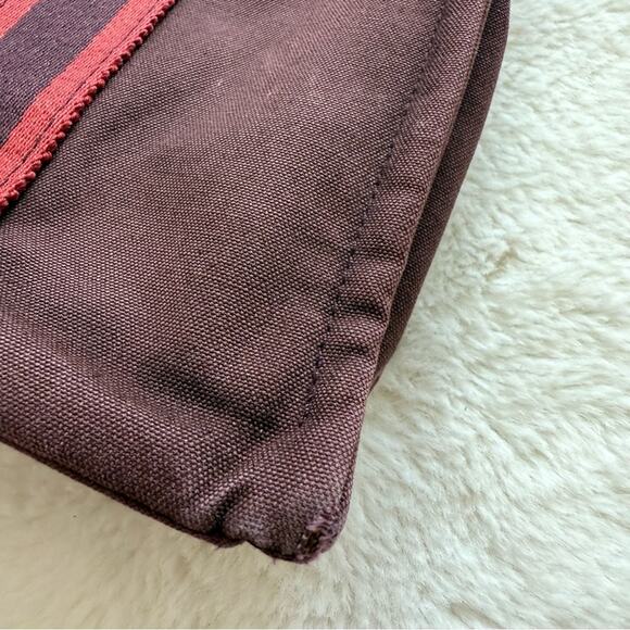 Hermès Fourre Tout Burgundy Canvas Tote Bag Authentic - Picture 4 of 11
